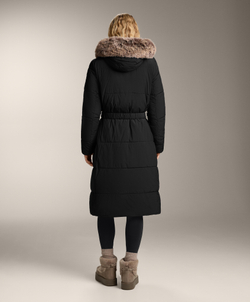 Oysho Длинная водоотталкивающая утепленная куртка Primaloft®, черный