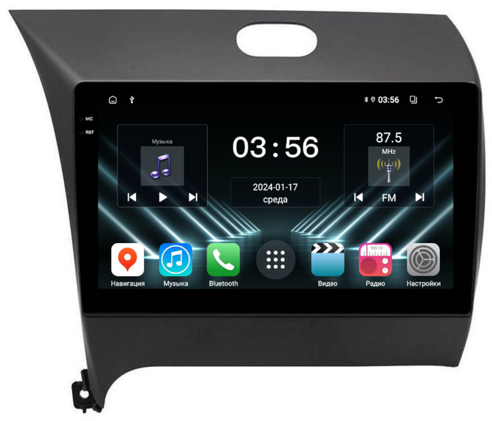 Магнитола для KIA Cerato 3 2013-2018 - FarCar DX280M монитор 9.5" IPS на Android 13, 4+64Гб, CarPlay