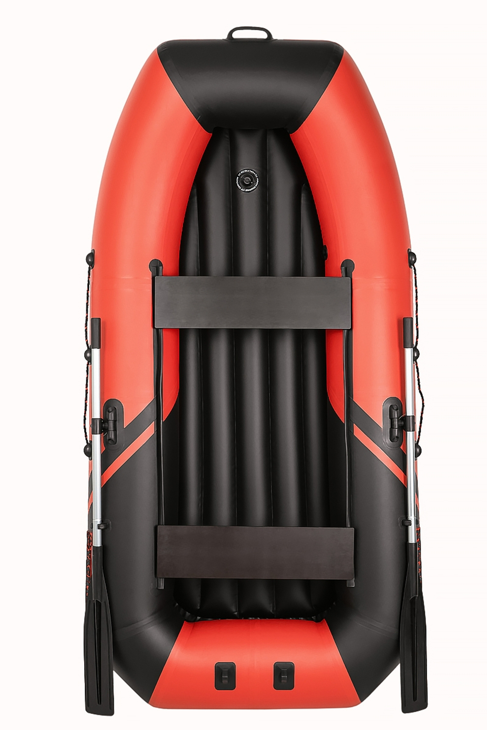 YACHTMAN-260 МНД НАДУВНОЕ ДНО (Яхтман) красный-черный (лодка ПВХ с усилением)