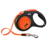 Flexi рулетка Neon New - S (до 15 кг) светоотражающая, оранжевый неон (5 м, лента)