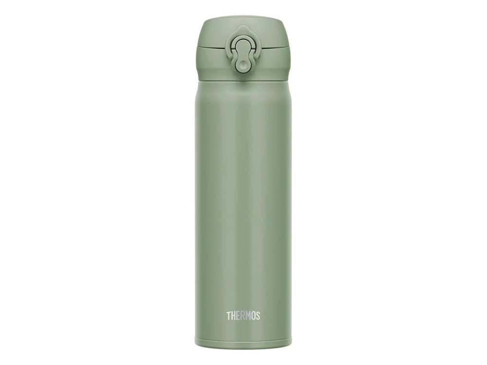 Термос для напитков (термокружка) THERMOS JNL-506 SMKKI 0.5L, нержавеющая сталь, откидной механизм, оливковый