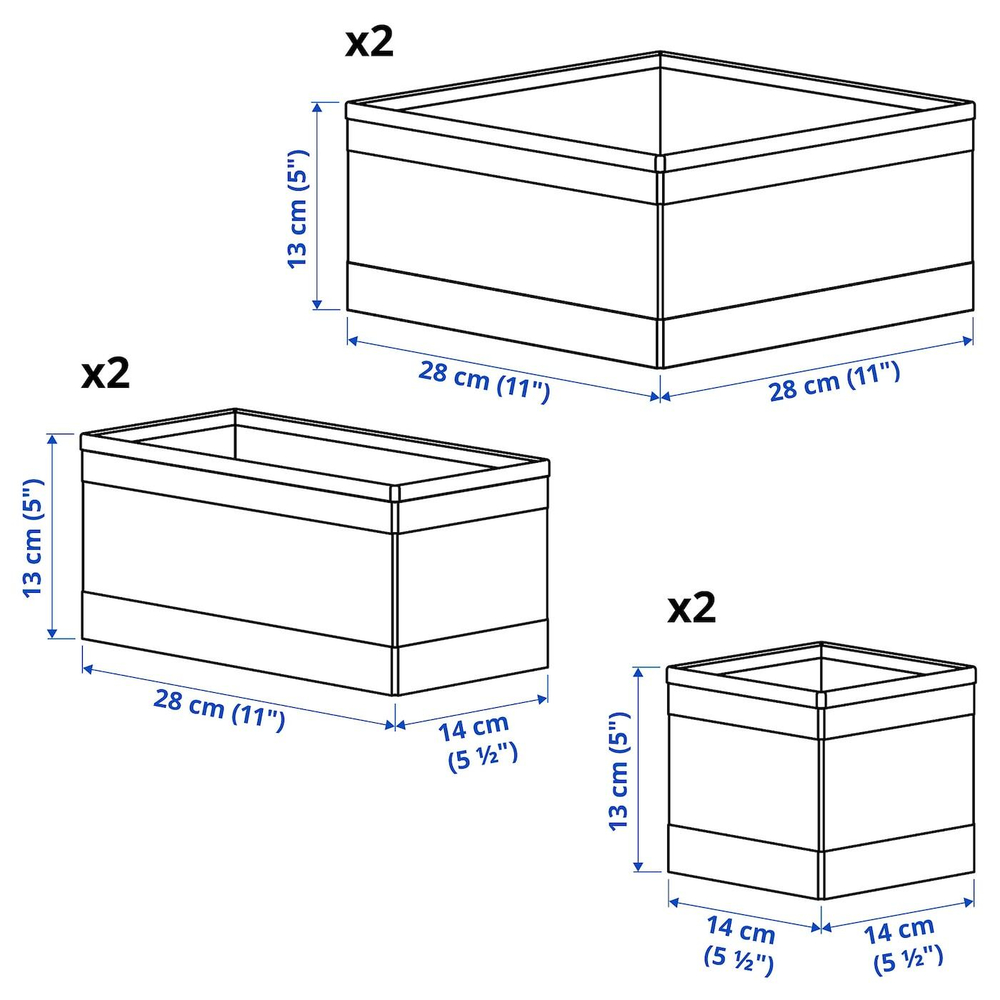 Набор органайзеров IKEA SKUBB (СКАББ), Полиэстер, Фиолетовый, 6 шт