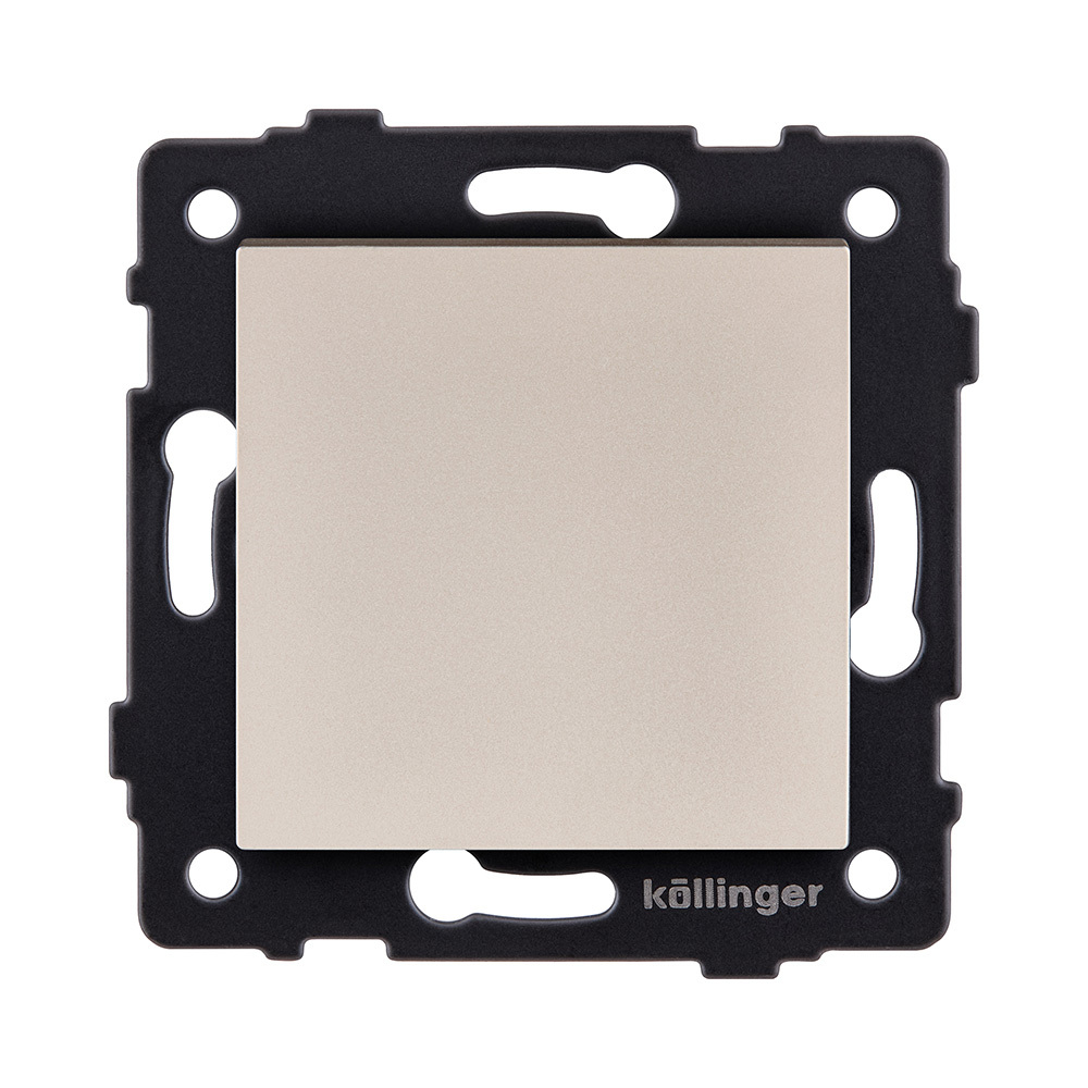 Выключатель 1-клавишный проходной 10А/250В, золотой Kollinger REA-S-003GD для Aspekt, Eleganz, Reflex