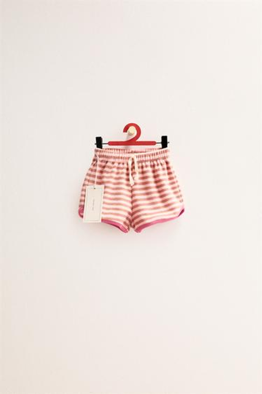 ZARA TIMELESS - ШОРТЫ В ПОЛОСКУ С ЭФФЕКТОМ МАХРОВОЙ ТКАНИ, КАРАМЕЛЬНЫЙ