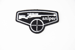 Шеврон Sniper вышивка. Чёрный