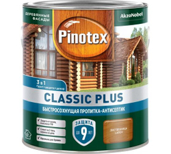 Пропитка декоративная для защиты древесины Pinotex Classic Plus 3 в 1 лиственница 2,5 л.