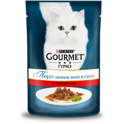 Gourmet Perle 85г. пауч для кошек с Говядиной