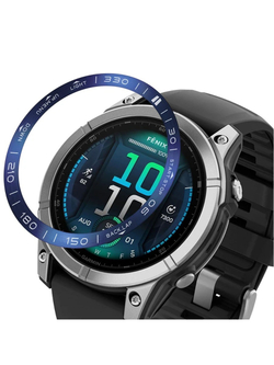 Накладка для Garmin Fenix 8 (51mm) для защиты безеля нержавеющая сталь (Синий)