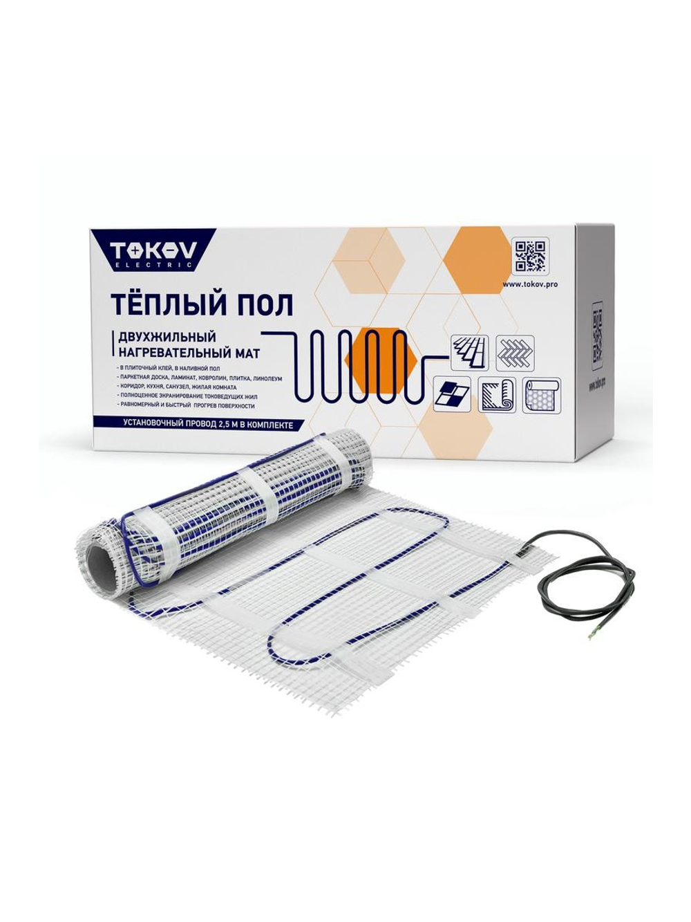 Комплект "Теплый пол" (мат) 150Вт/кв.м 9кв.м TOKOV ELECTRIC TKE-MAT150-1350-9