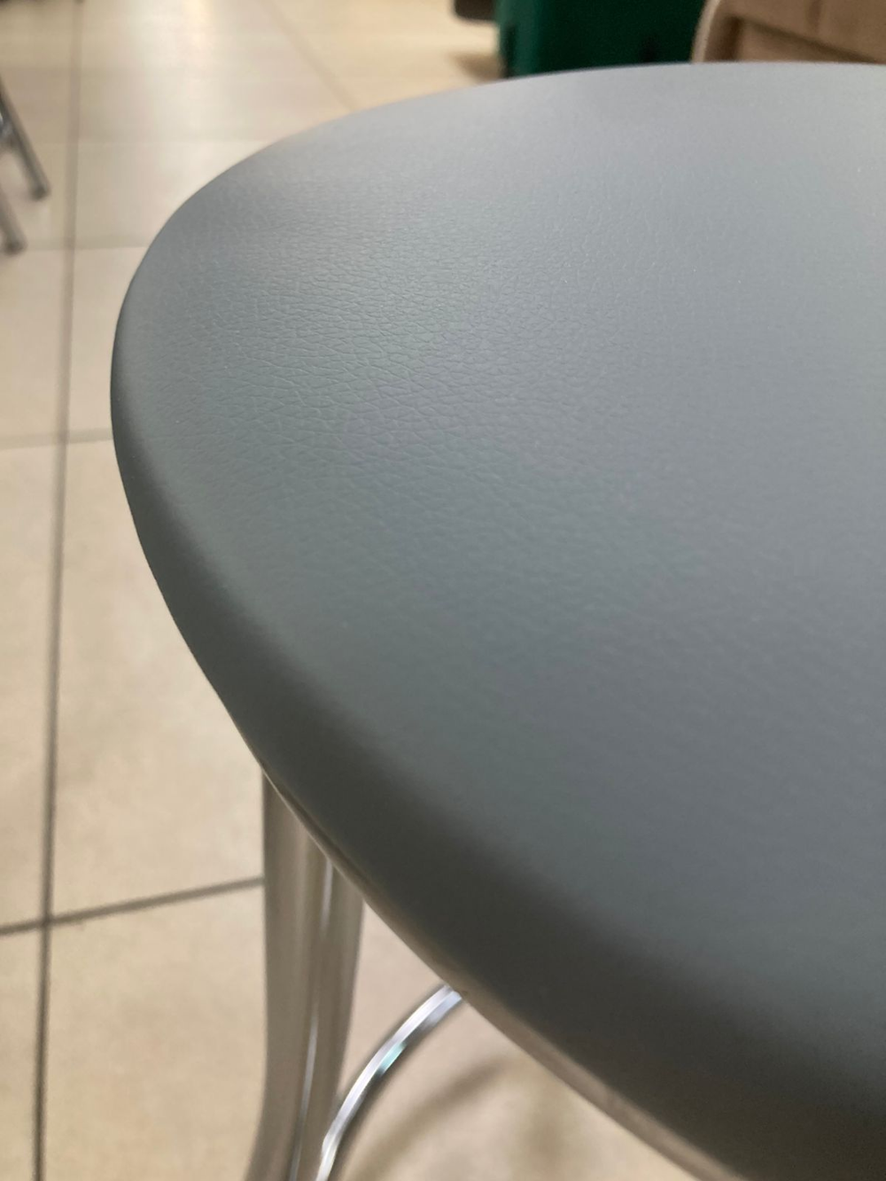 Табурет Сфера каркас хром основание круг экокожа серая