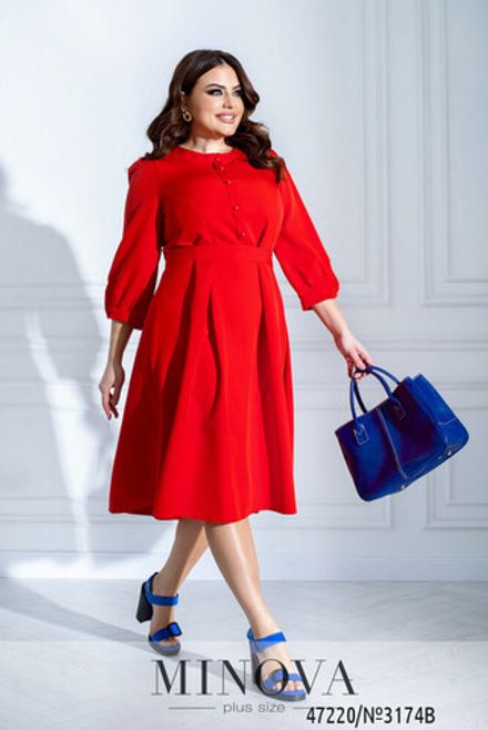 Платье 3174B-красный Minova Фото 2