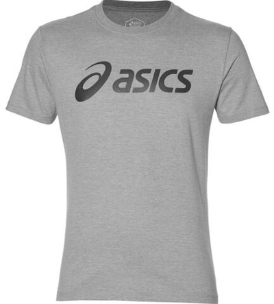 Мужская теннисная футболка Asics Big Logo Tee - mid grey heather/dark grey