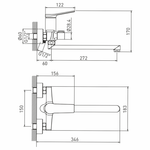 Смеситель для ванны и умывальника 35k MIXLINE ML24-02 "Unito"