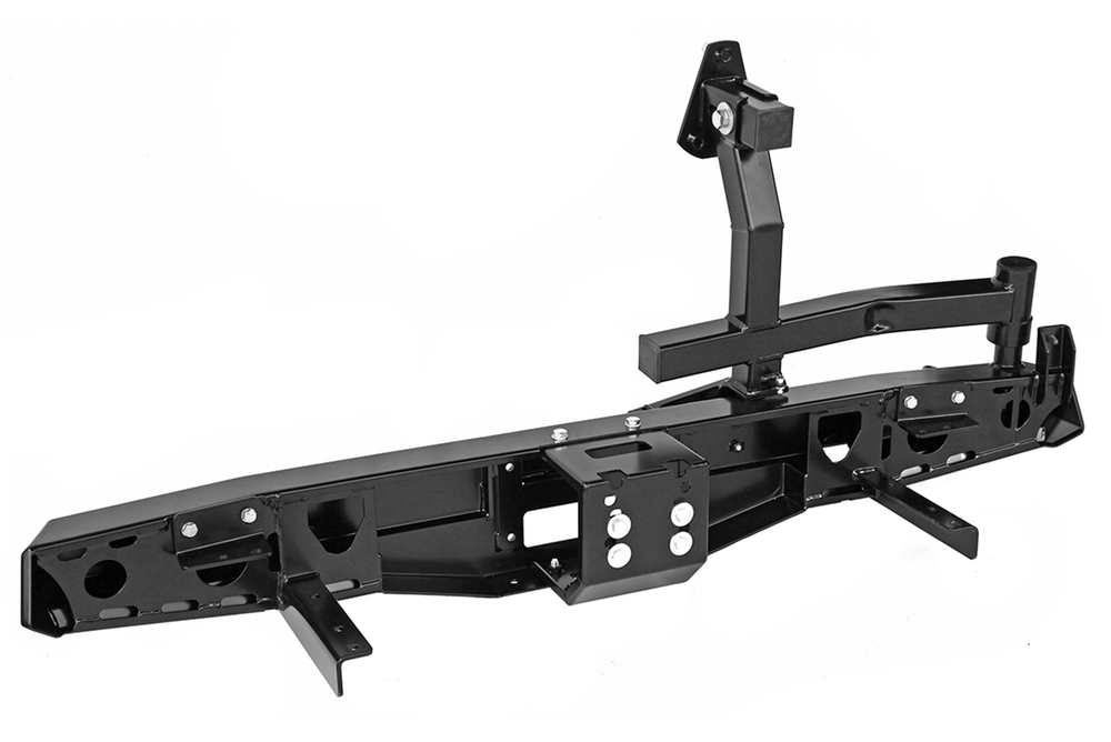 Бампер силовой задний УАЗ Хантер с площадкой под лебедку, калиткой, подсветкой номера лифт 65 мм РИФ