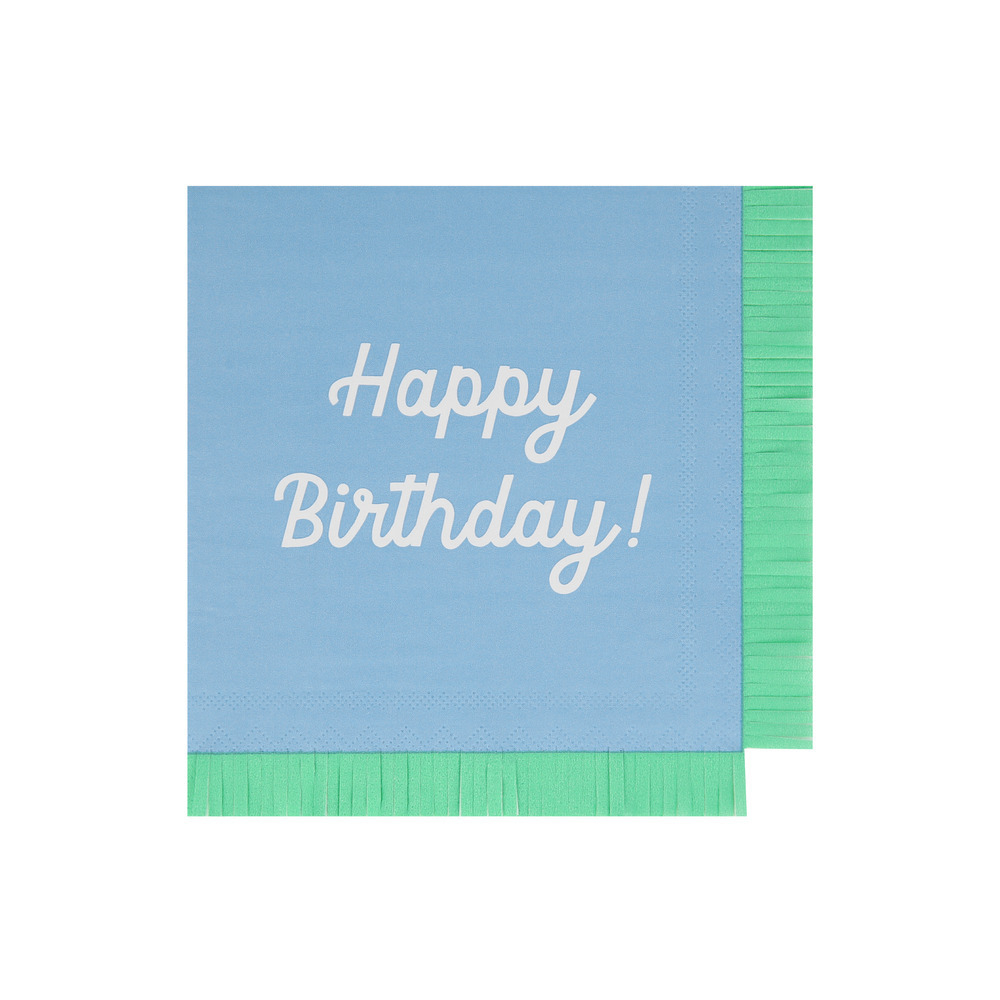 Салфетки большие цветные "Happy Birthday" 16 шт.