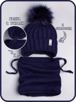 Шапка для мальчика зимняя вязаная и снуд