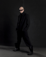 4x2 black double-breasted suit