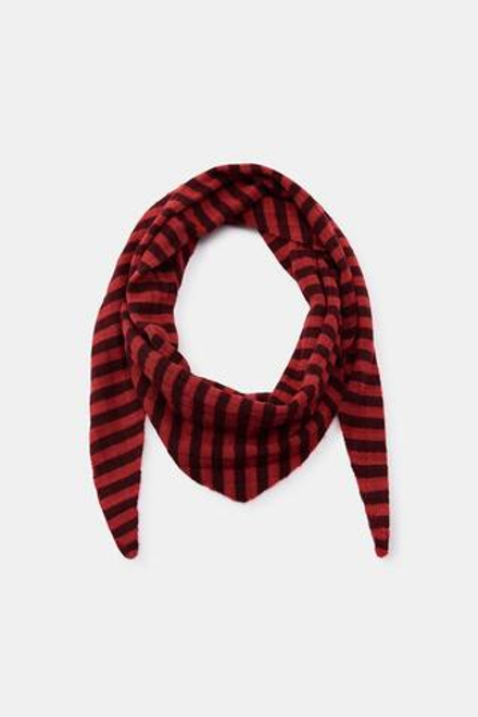 ZARA ТРИКОТАЖНАЯ БАНДАНА В ПОЛОСКУ, КРАСНЫЙ
