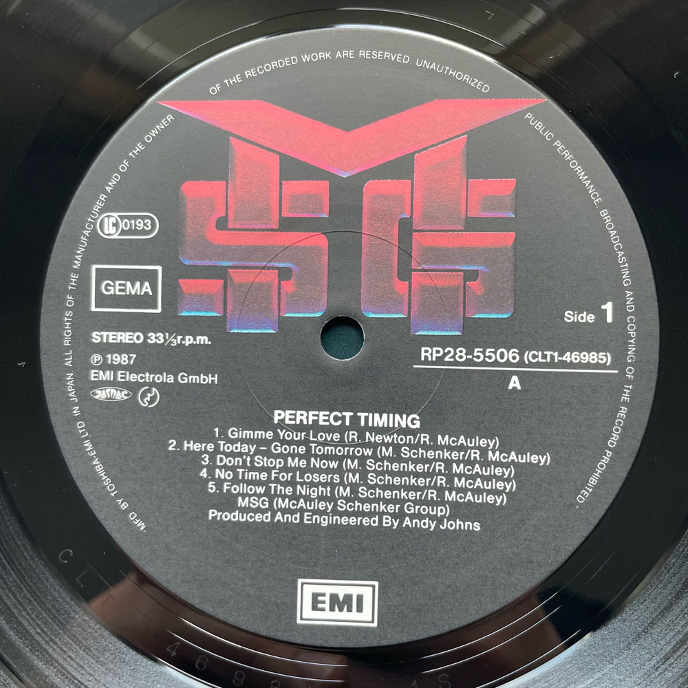 Винтажная виниловая пластинка LP The Michael Schenker Group Perfect Timing (Япония 1987) (Оби)