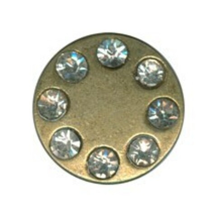 Пуговица "BLITZ" джинсовая со стразами, 16 мм, №24 бронза