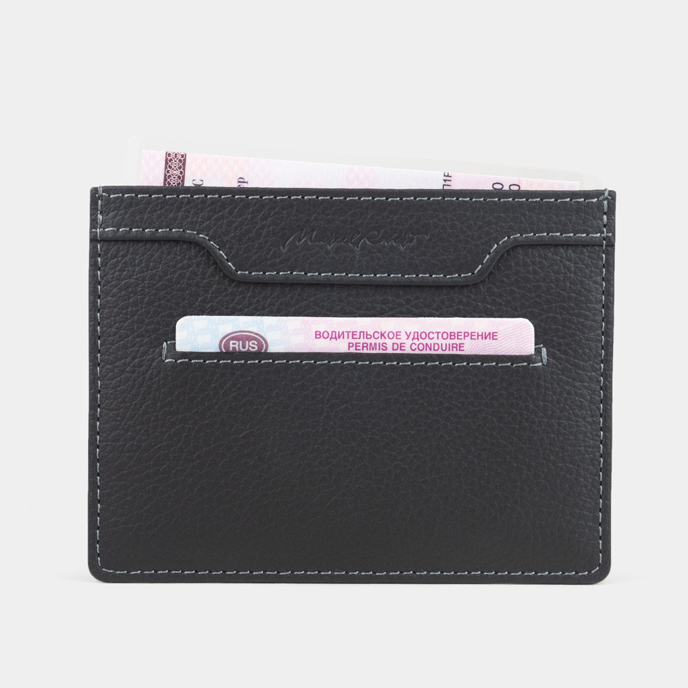 Обложкадля автодокументов и паспорта Berlin из кожи теленка, черного цвета
