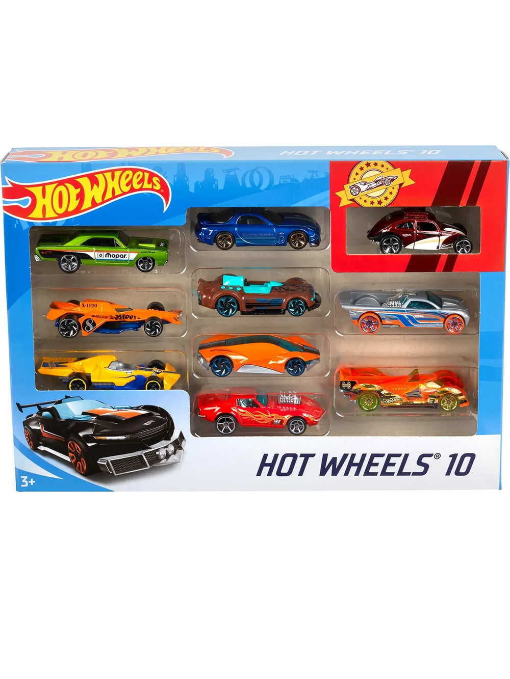 Игровой набор Hot Wheels Базовые машинки 1:64 54886-N0721 | Hot Wheels Basic Car 10-Pack | набор из 10 машинок 1:64 | 3+