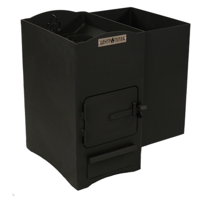 Печь банная "Огонь" с баком(прав)12 куб.м. МД/с-я КУЗБАСС 8мм