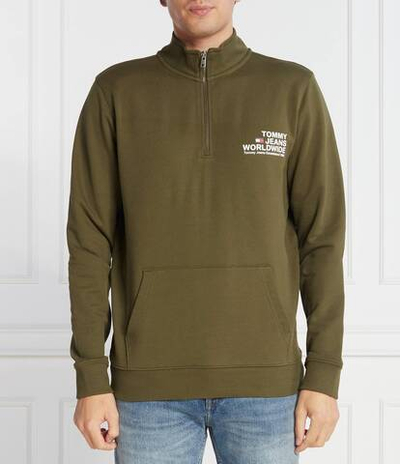 Худи ENTRY GRAPHIC HALF-ZIP Tommy Jeans - зеленый(DM0DM17782)