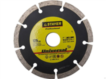 Круг отрезной алмазный STAYER "PROFI", сегментный, сухая резка, для УШМ, 22,2х230мм