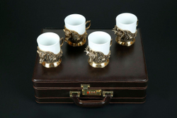 Набор чашек для кофе "Трофейный" 4 шт. в подарочном кейсе с художественным оформлением