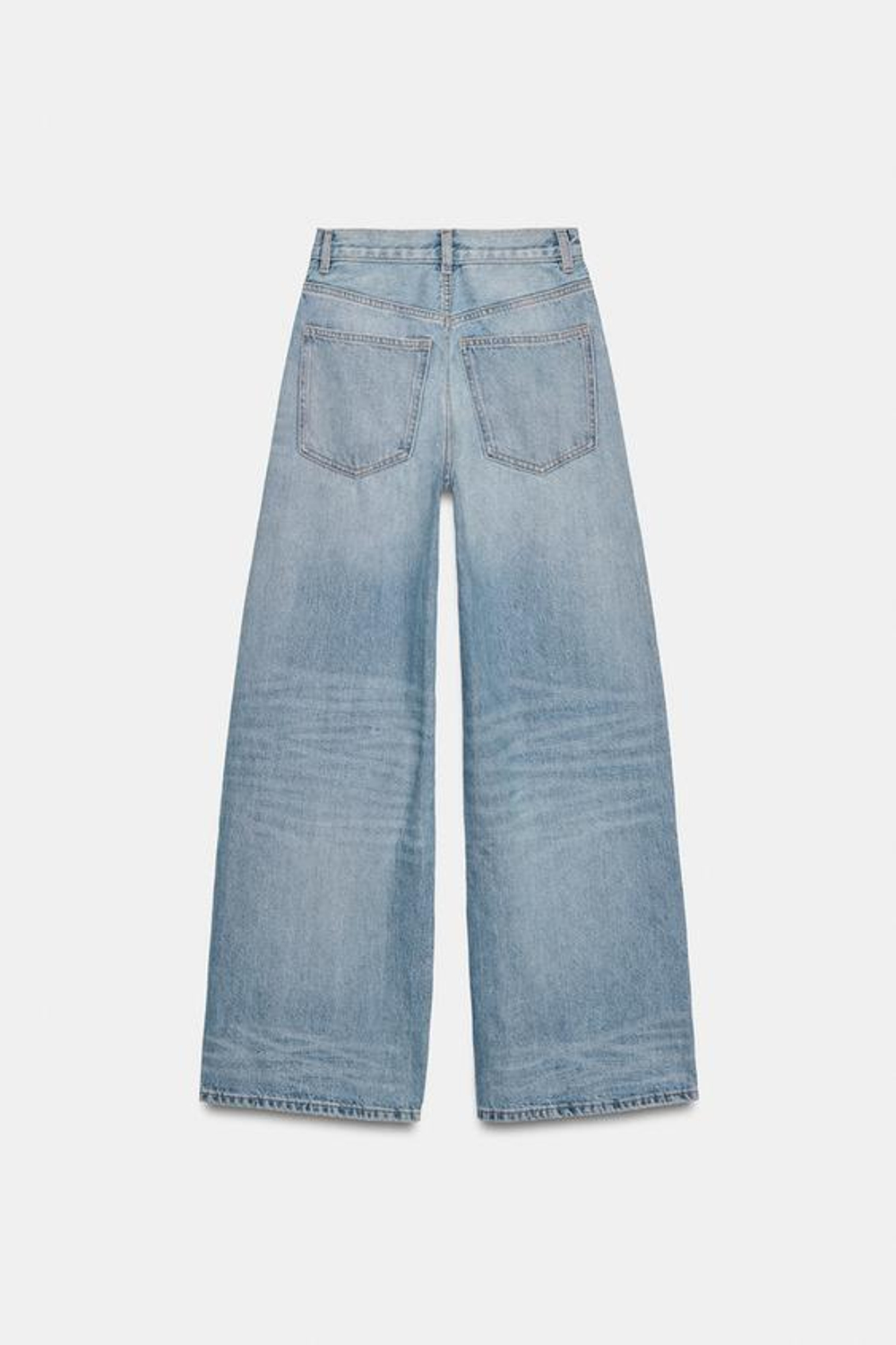 ZARA ДЖИНСЫ TRF EXTRA WIDE LEG С ВЫСОКОЙ ПОСАДКОЙ, ПАСТЕЛЬНО-СИНИЙ