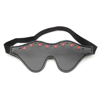 Маска закрытая черная с сердечками