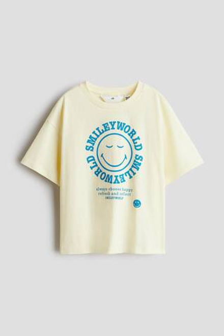 H&M Футболка с принтом, светло-желтый
