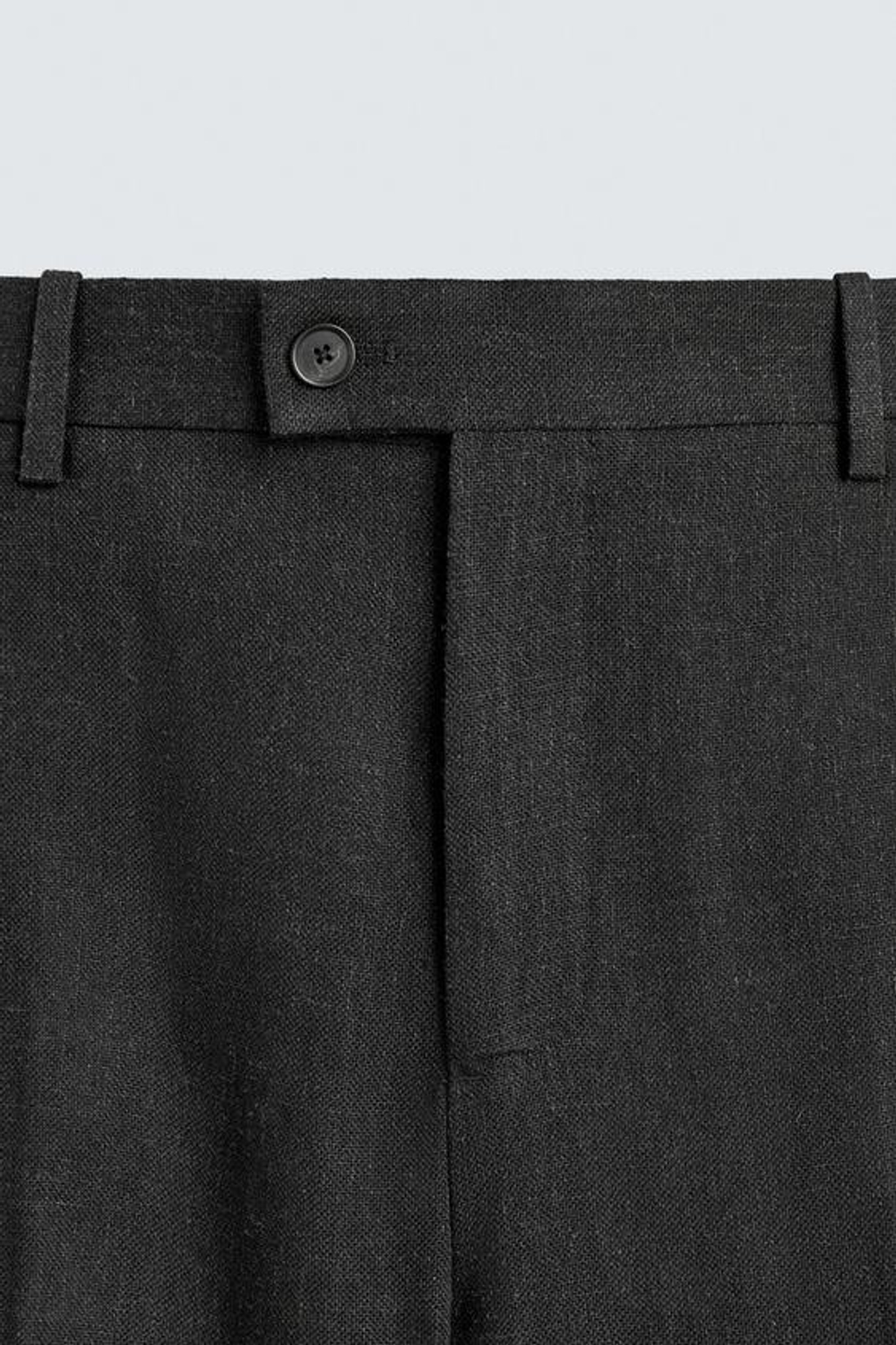 ZARA КОСТЮМНЫЕ БРЮКИ ИЗ ВИСКОЗЫ И КОНОПЛИ, ЧЕРНЫЙ