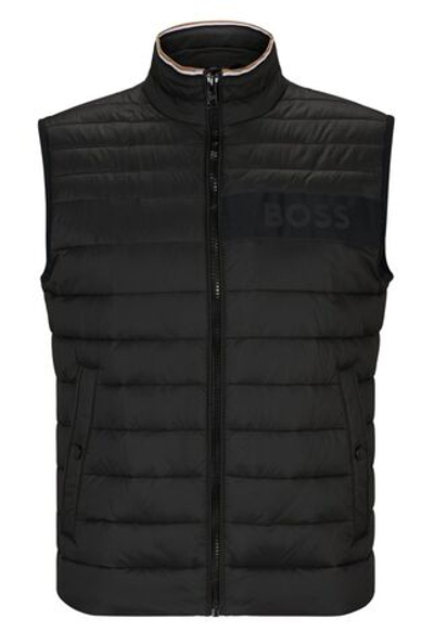 Теннисная жилетка BOSS x Matteo Berrettini Water-Repellent Padded Gilet With 3D Logo Tape - Black
