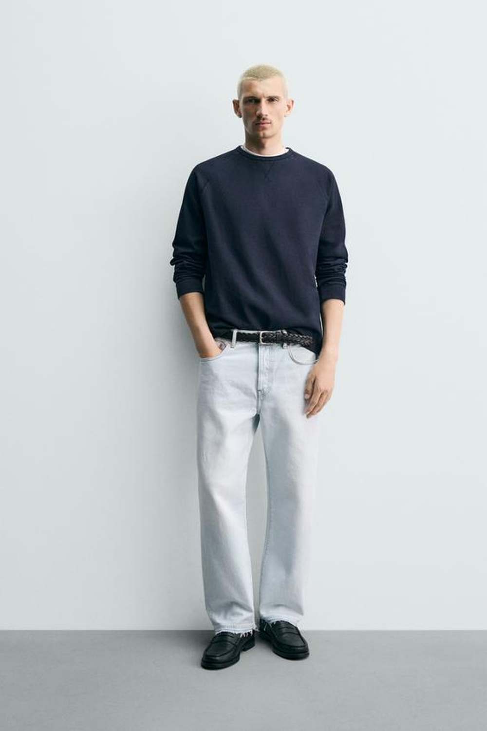 ZARA ДЖИНСЫ STRAIGHT ДЛИНОЙ ДО ЩИКОЛОТКИ, ГОЛУБОЙ