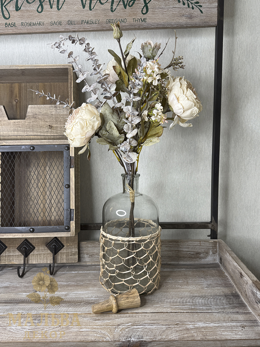 Бутылка декоративная "Флинт" от J-LINE стекло 15x15x32см от J-LINE