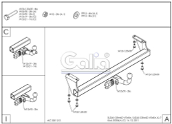 Фаркоп оцинкованный Galia S030A для Suzuki Grand Vitara 1998-2005, Suzuki Grand Vitara XL7 1998-2003(паспорт и сертификат в комплекте)(без электрики)