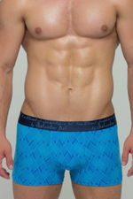 Мужские трусы-боксеры с узором диагональный ромб (Размер: M) (Цвет: серый)