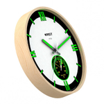 Светящиеся настенные метеочасы,  RST77730, плавный ход, d-32см., Береза