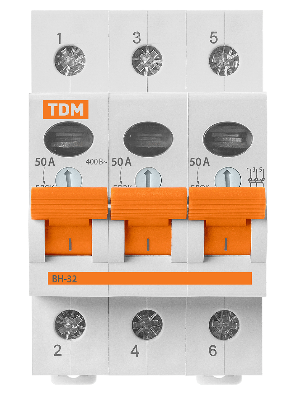 Выключатель нагрузки (мини-рубильник) ВН-32 3P 50A TDM SQ0211-0026