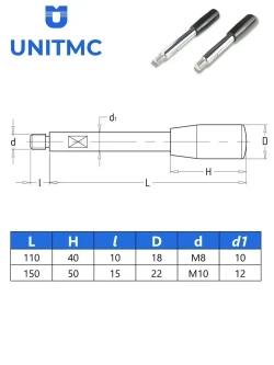 Ручка рычага UnitMC для станка M10x150 (Бакелит, сталь) TF03009 M10x150