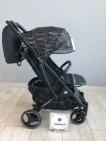 Коляска прогулочная Babalo 2024 Золотая полоска текстиль на черной раме