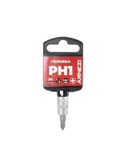 Головка 1/4" со вставкой PH1 L=38, ARNEZI R0004101