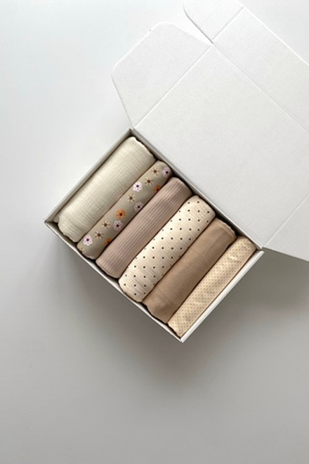 Набор пеленок "Цветочки на бежевом XL"