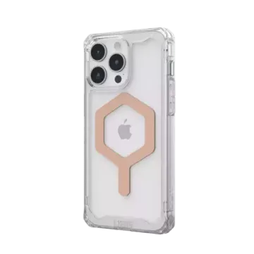 Чехол с поддержкой MAGSAFE Uag Plyo для iPhone 15 Pro MAX 6.7", цвет прозрачный/розовое золото (Ice/Rose Gold)