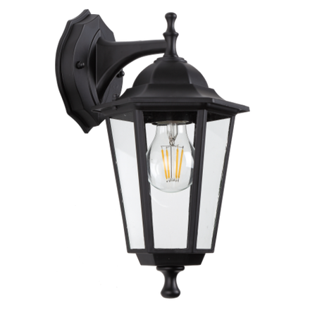 Светильник уличный настенный ЭРА «Веледа» GBW-104-1-BL-0360 230В Е27 IP54 чёрный вниз