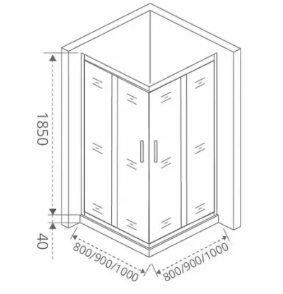 Душевой уголок Bas Latte CR-90-C-WE 90*90*185 без поддона