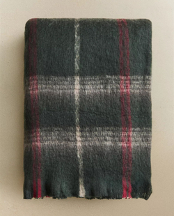 Zara Home - Мягкое клетчатый плед, зеленый, 140x190 см