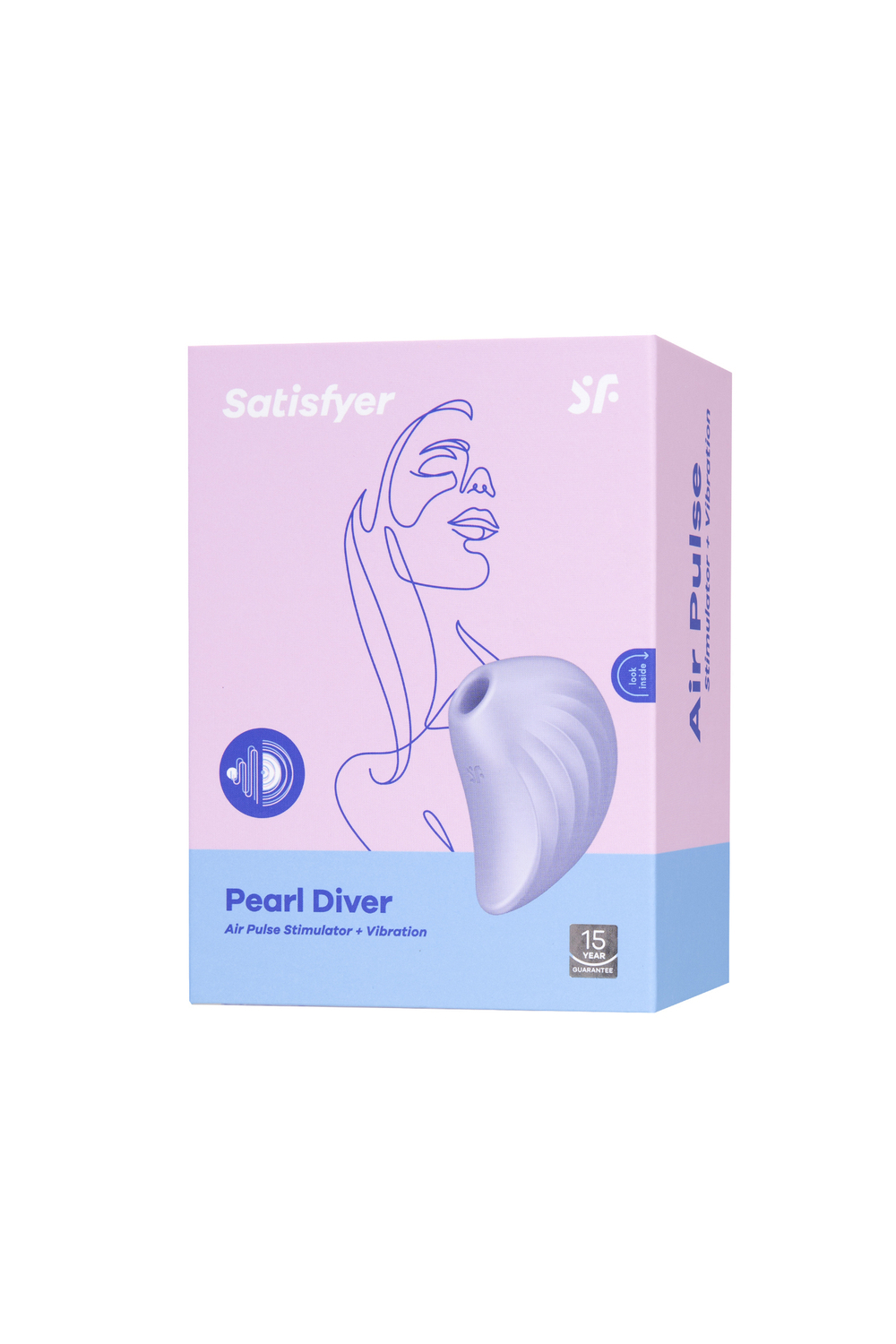 Вакуум-волновой бесконтактный стимулятор клитора Satisfyer Pearl Diver, силикон, фиолетовый, 5 см